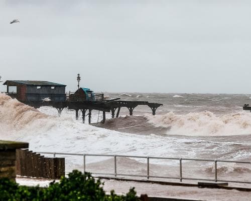 Storm Ingrid washes away part of Teignmouth pier
