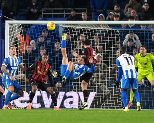 Brighton's 18‑year‑old scores bicycle kick to earn draw against Bournemouth