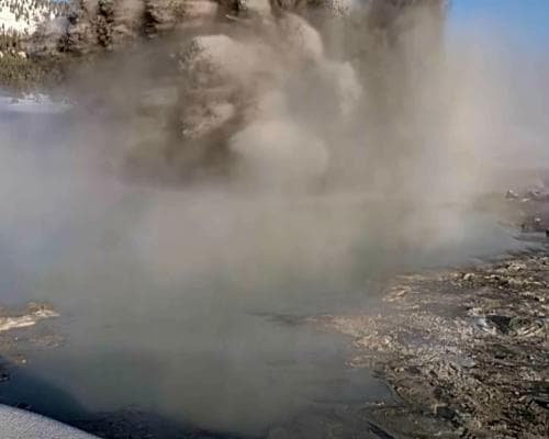 Yellowstone Hot Spring Erupts in Big Mud Splash